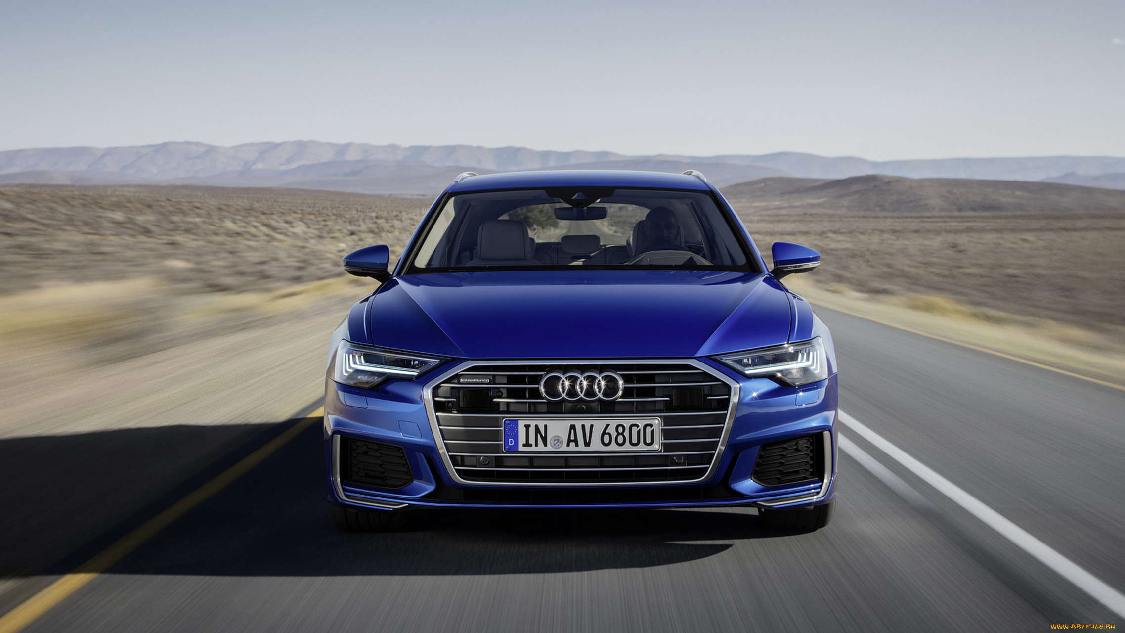 audi a6 avant 2019, , audi, a6, avant, blue, 2019